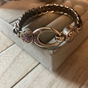 🌸Brighton Silver Leather Braided Bracelet